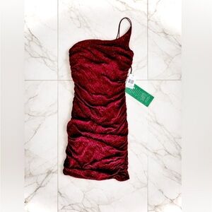 New with Tags! B Smart Burgundy Sparkle One-Shoulder Bodycon Dress – Size 13/14